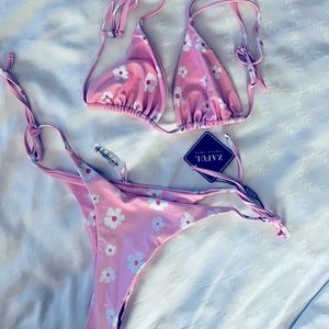 two-piece zaful pink swimsuit